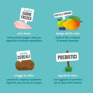 Foto Edgard & Cooper Adult Grain Free al Pollo Ruspante Fresco con Mango, Mirtillo, Mela e Carota da 7 Kg