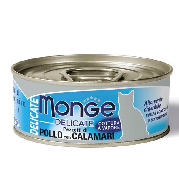 Foto Monge - Delicate Pezzetti di Pollo con Calamari da 80g