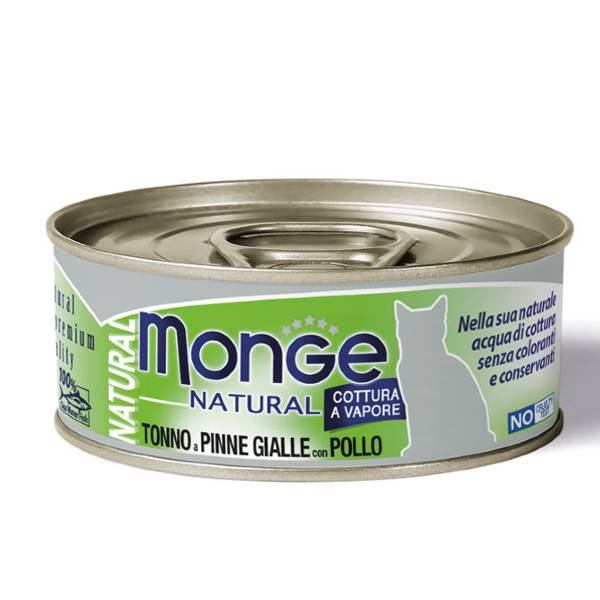 Foto Monge - Natural Pezzettini di Tonno a Pinne Gialle con Pollo da 80g
