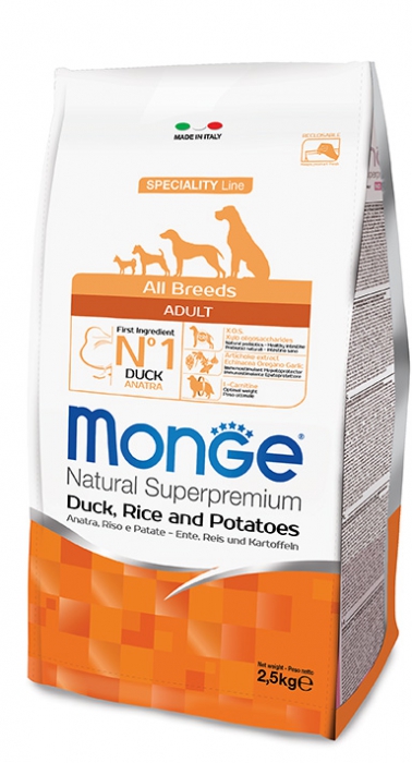 Foto Monge Speciality Line - All Breeds Adult con Anatra Riso e Patate da 2.5 Kg