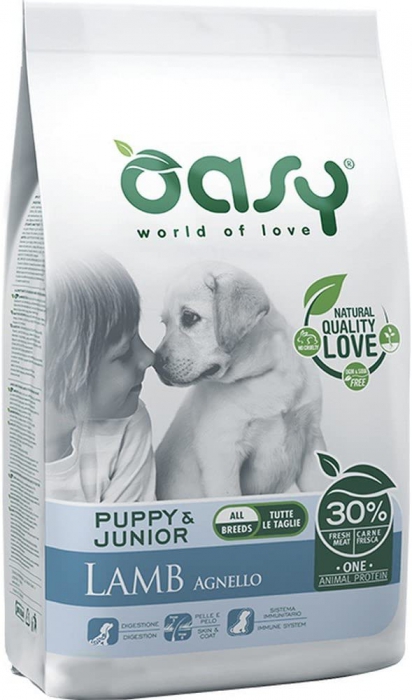 Foto Oasy Linea One Animal Protein - Puppy Medium/Large all'Agnello da 12 Kg