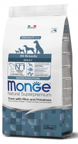Foto Monge Speciality Line - All Breeds Adult con Trota, Riso e Patate da 12 Kg