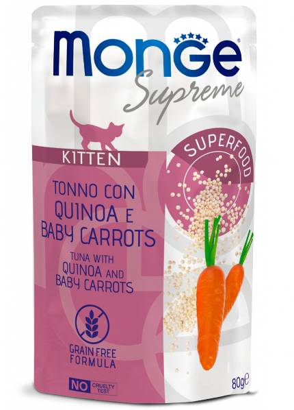 Foto Monge - Buste Supreme Kitten con Tonno, Quinoa e Baby Carrots da 80g