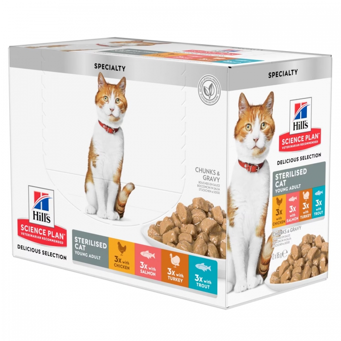 Foto Hill's - Science Plan Feline Young Adult Sterilised Bustine in Multipack da 12x85g