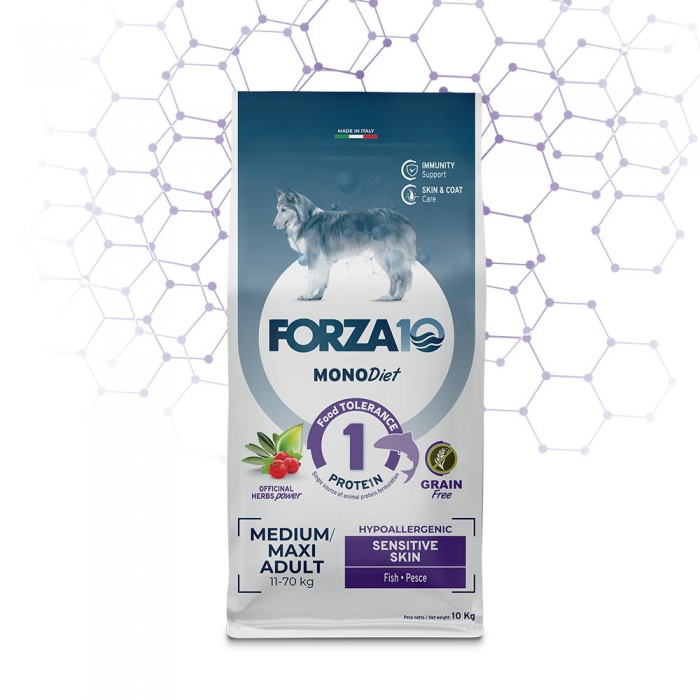 Foto Forza 10 - Mono Diet Dog Medium/Maxi Adult Sensitive Skin al Pesce da 10 Kg