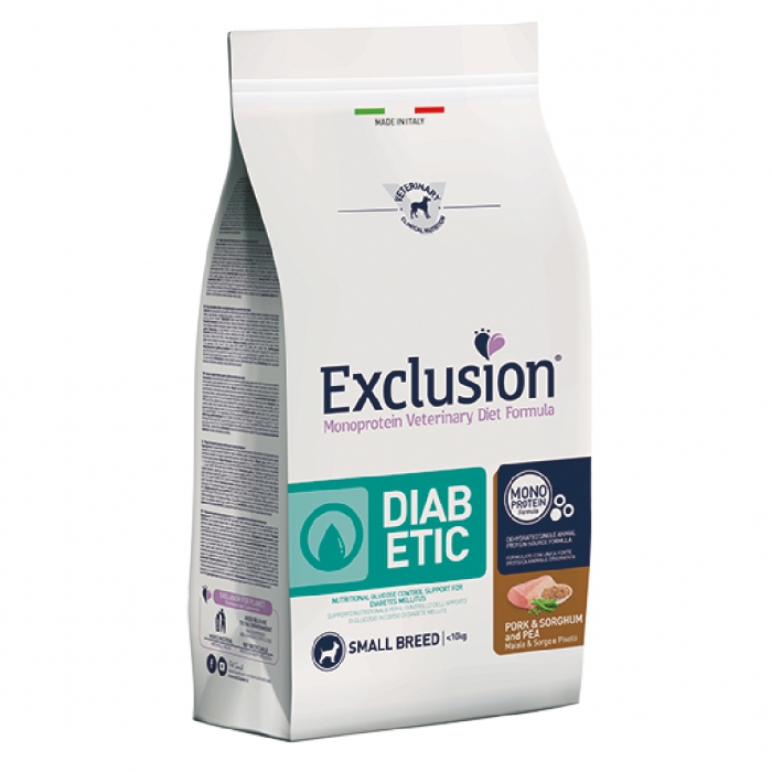 Foto Exclusion - Diet Diabetic Small con Maiale, Sorgo e Piselli da 2 kg